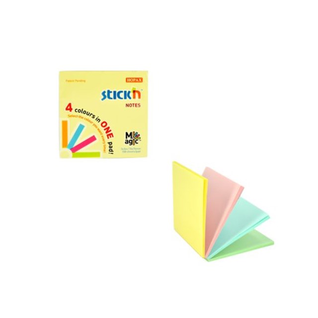 Häftis Stick'n Notes Kub 76x76mm pastellfärger - 1