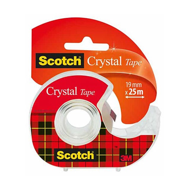 Tejp Scotch Crystal 12mm x 10m m hållare - 1