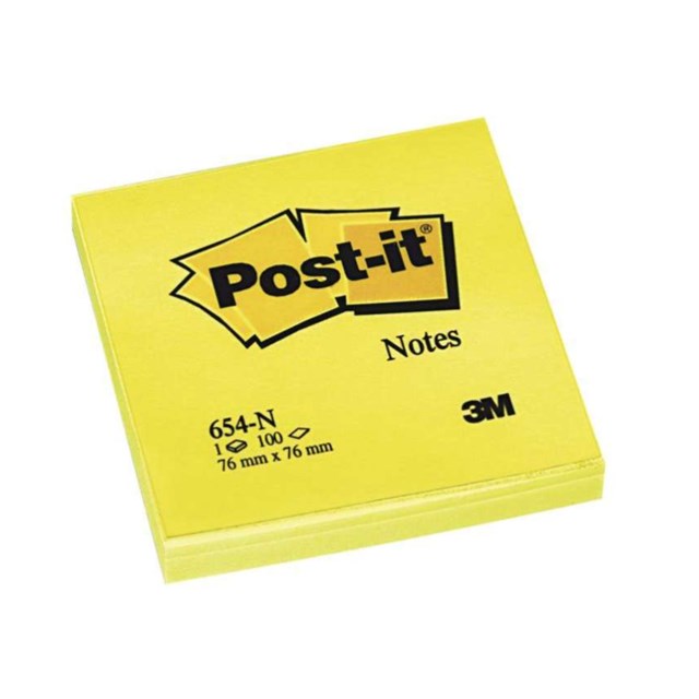 Post-it 654 76x76 neongul 6st/fp - 1