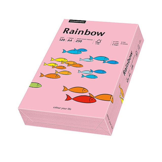 Papper Rainbow A4 120g rosa 250ark/fp - 1