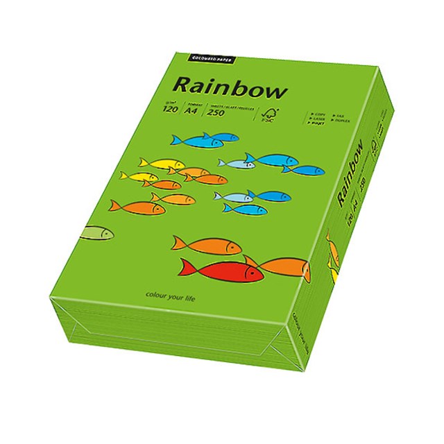 Papper Rainbow A4 120g intensivgrön 250ark/fp - 1