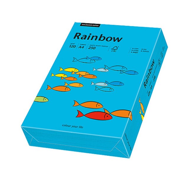 Papper Rainbow A4 120g blå 250ark/fp - 1