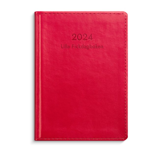 Burde Lilla Fickdagboken Röd Konstläder 2024 - 1