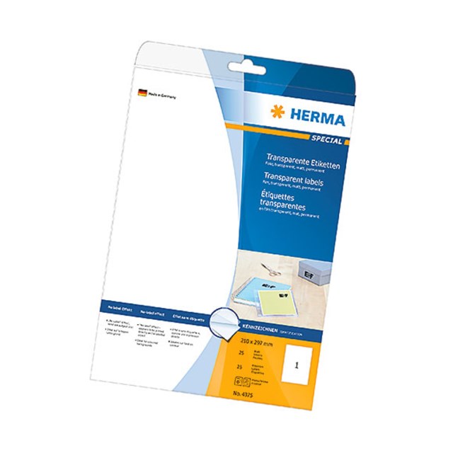 Etikett Herma Special 210 x 297mm matt transparent 25st/fp - 1